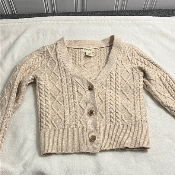Jessica Simpson Light Tan Cable Knit Cardigan - Picture 8 of 8